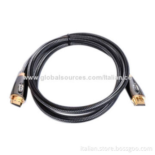 Metal shell high quality HDMI 2.0 cable with nylon braid, compatible with 3D and Ethernet